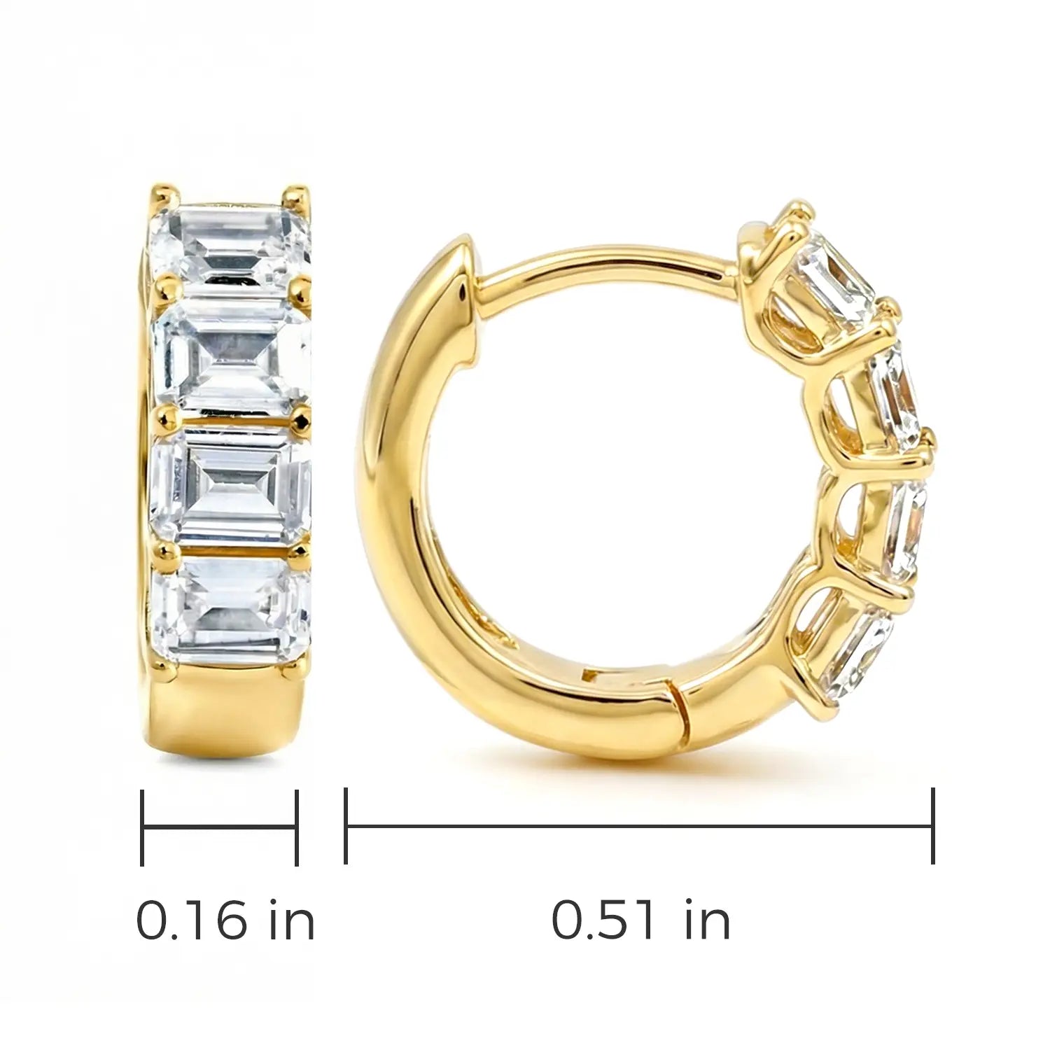 14K Gold Plated CZ Hoop Earrings – S925 Sterling Silver