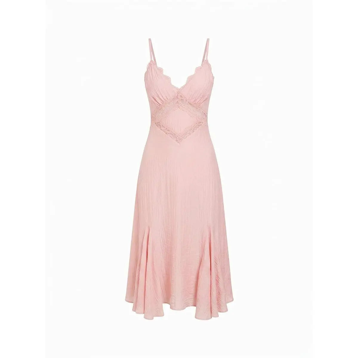 Boho Lace Panel Midi Dress