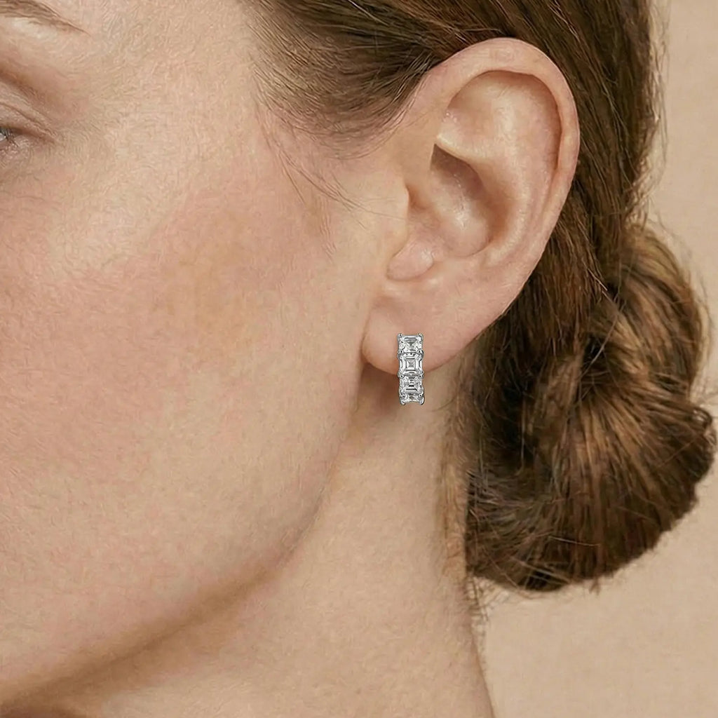 14K Gold Plated CZ Hoop Earrings – S925 Sterling Silver