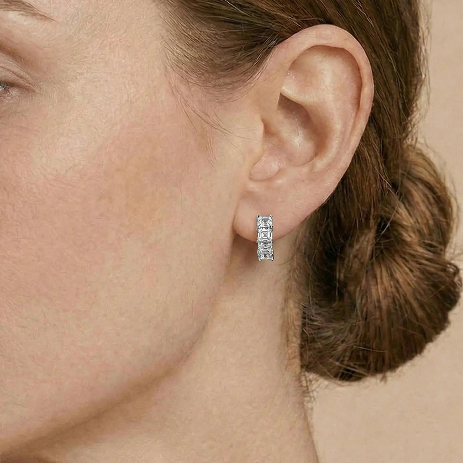 14K Gold Plated CZ Hoop Earrings – S925 Sterling Silver