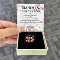 Peach Blossom Ring for Women,Adjustable Pink Flower Ring,Dainty Floral Jewelry Gift for Her,Girlfriend Wife Daughter