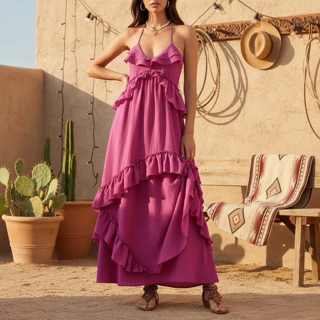 Vestido Largo Halter de Verano