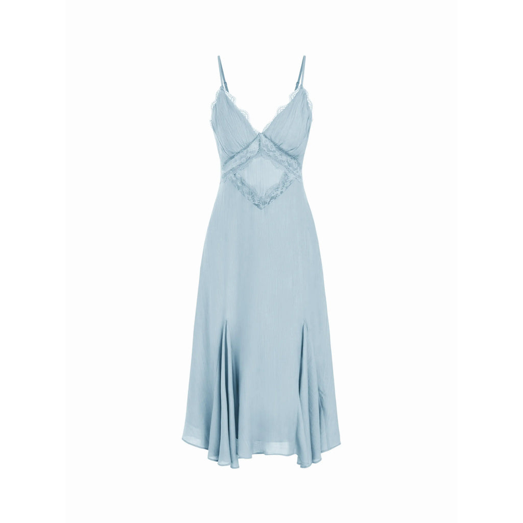 Boho Lace Panel Midi Dress
