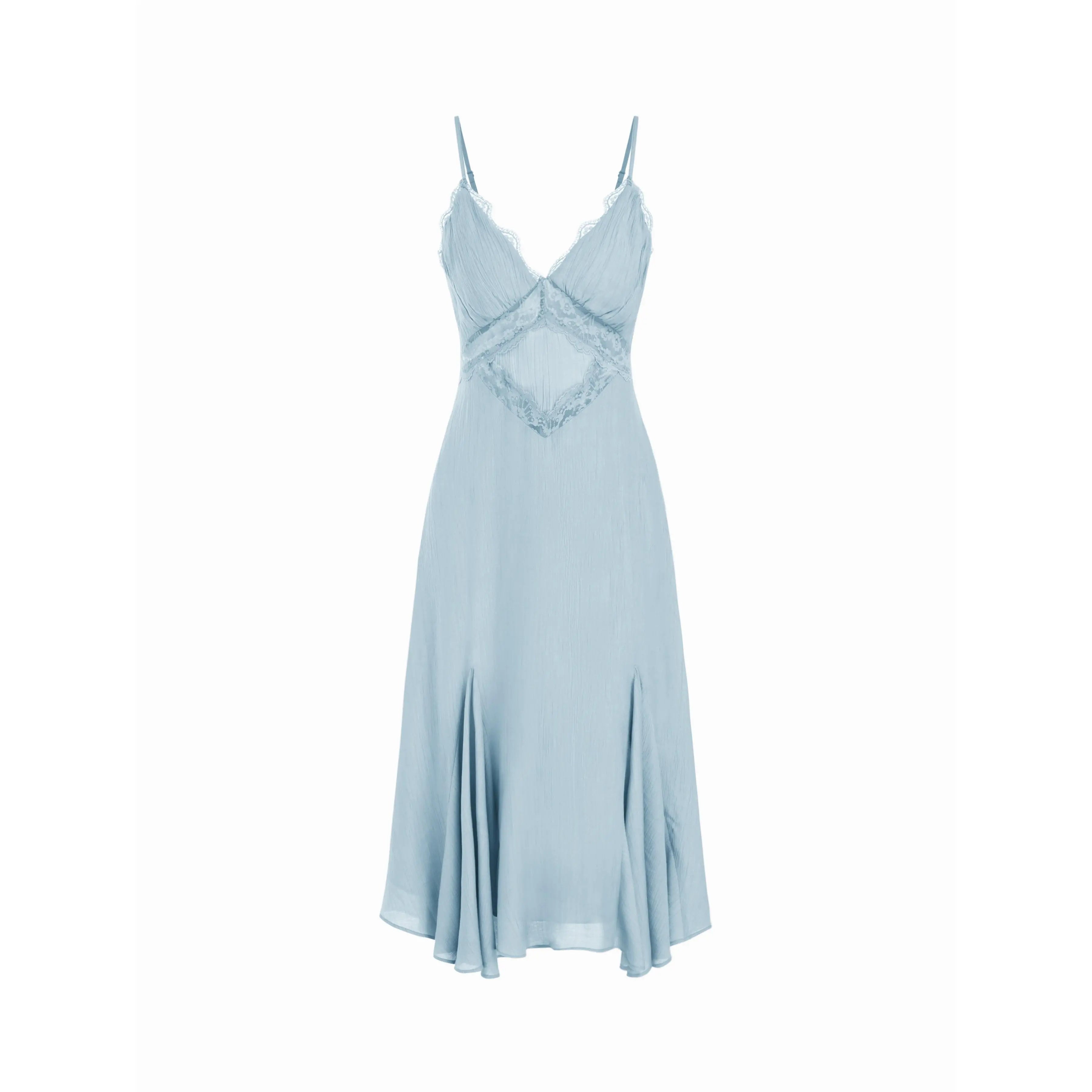 Boho Lace Panel Midi Dress