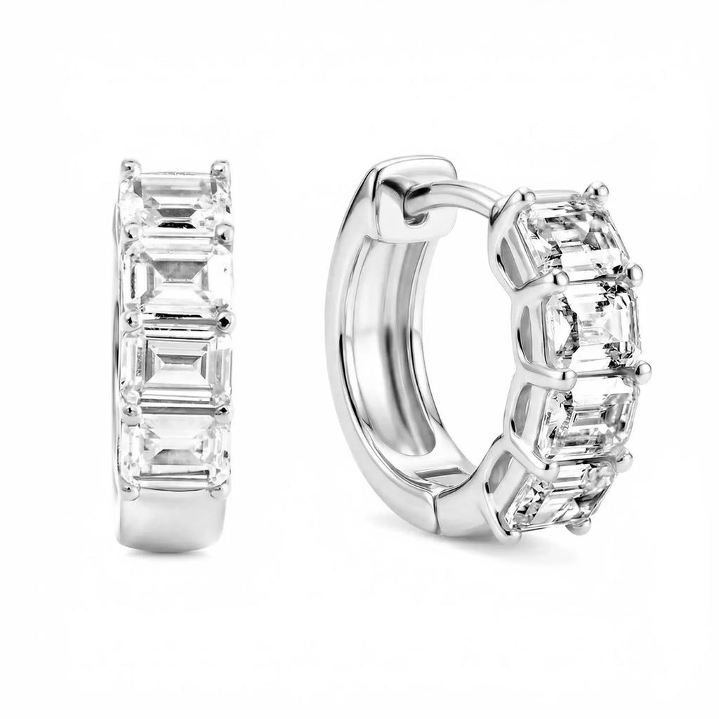 14K Gold Plated CZ Hoop Earrings – S925 Sterling Silver