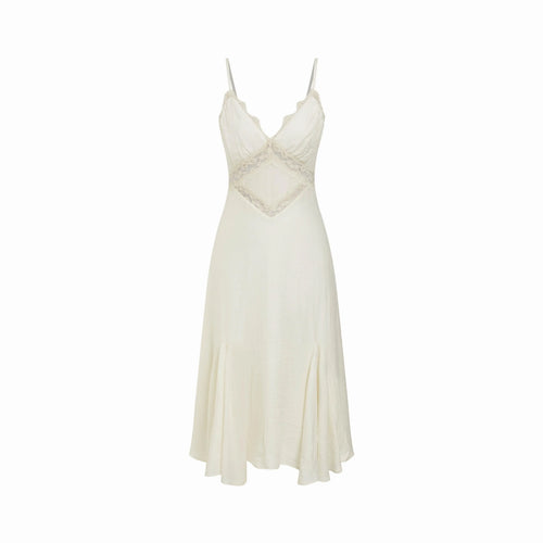 Boho Lace Panel Midi Dress